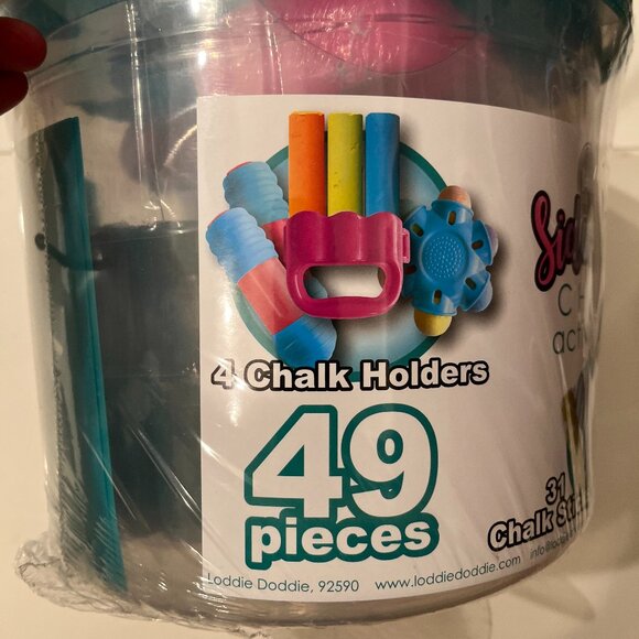 Sidewalk Chalk Activity Set by Loddie Doddie  49 Pieces NEW (k/x) - Picture 2 of 9